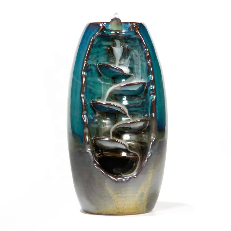 
Portable incense burner Sage Ceramic Aromatherapy Burning Smoke Waterfall Backflow Incense Burner agar wood incense 