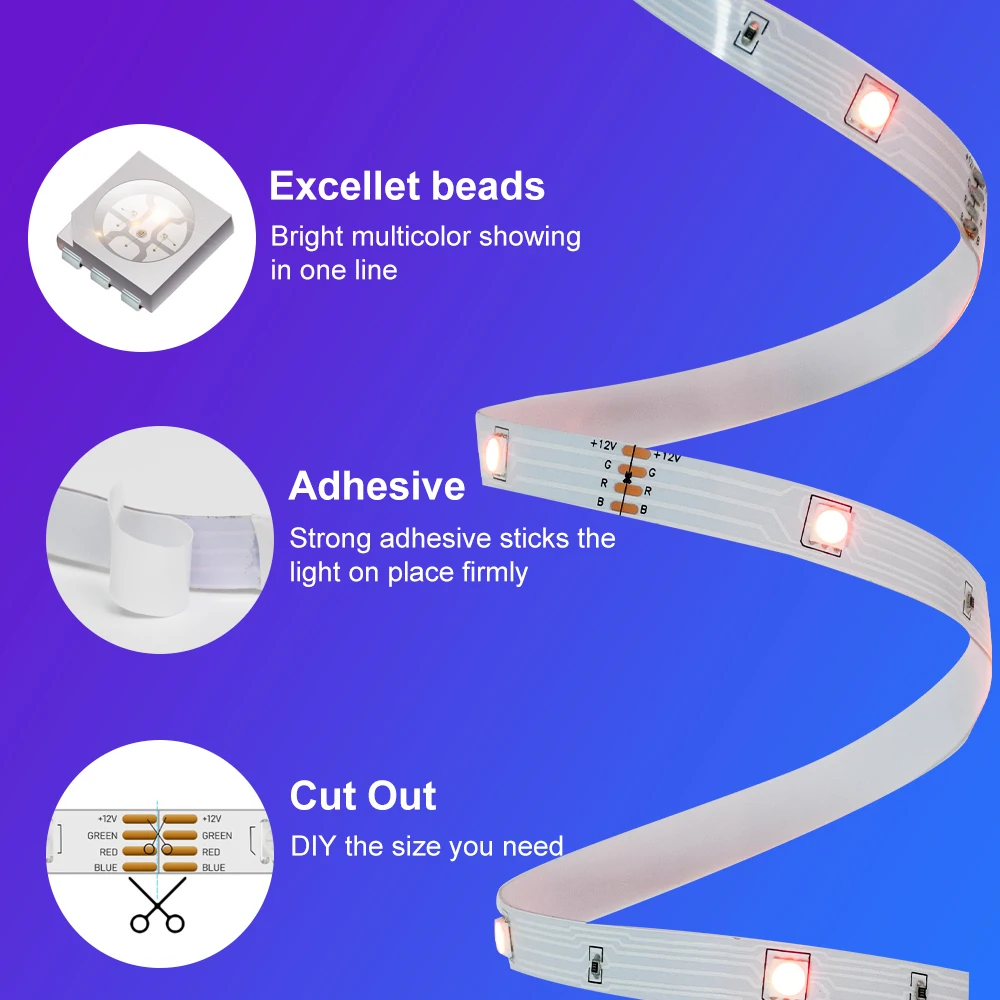 
Now the delivery Amazon Alexa Google Home 16.4ft kit Wifi 18leds/m smd5050 rgb IP20 Flexible smart LED Strip Light 