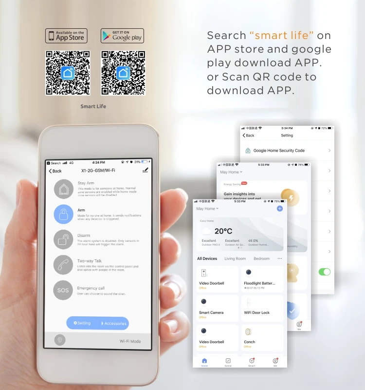 Battery-powered App Notification Alerts Work With Alexa Tuya Smart outdoor Wifi Siren Alarm