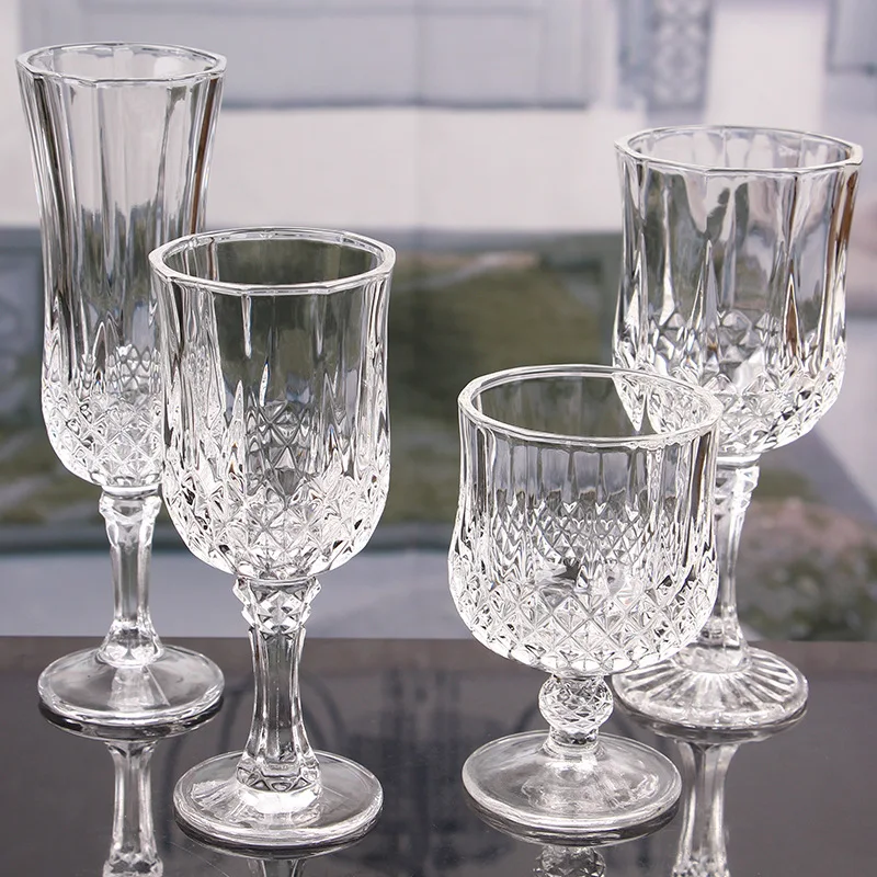 Wholesale lead free glass exquisite smooth cup mouth Diamond goblet cup wine glass brandy champagne glass