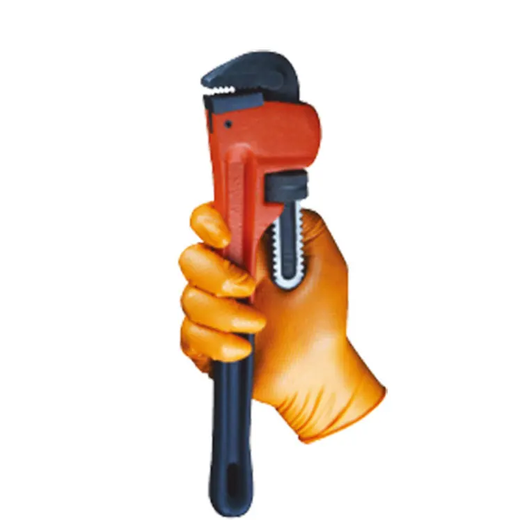 Multifunction Diamond Nitrile Anti-Slip Orange Safety Hand Protective Gloves For Heavy Duty
