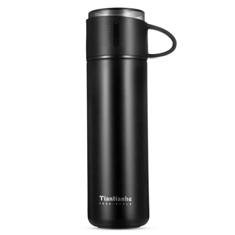 Black Thermo Bottle With Lid Stainless Steel Vacuum Flasks For Tea Thermo Mug Business Thermocup