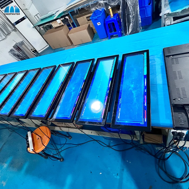 Ultra Wide Supermarket Banner LCD Bar Display Video Digital Signage 3840*1080 Monitor Stretched Bar LCD Advertising display