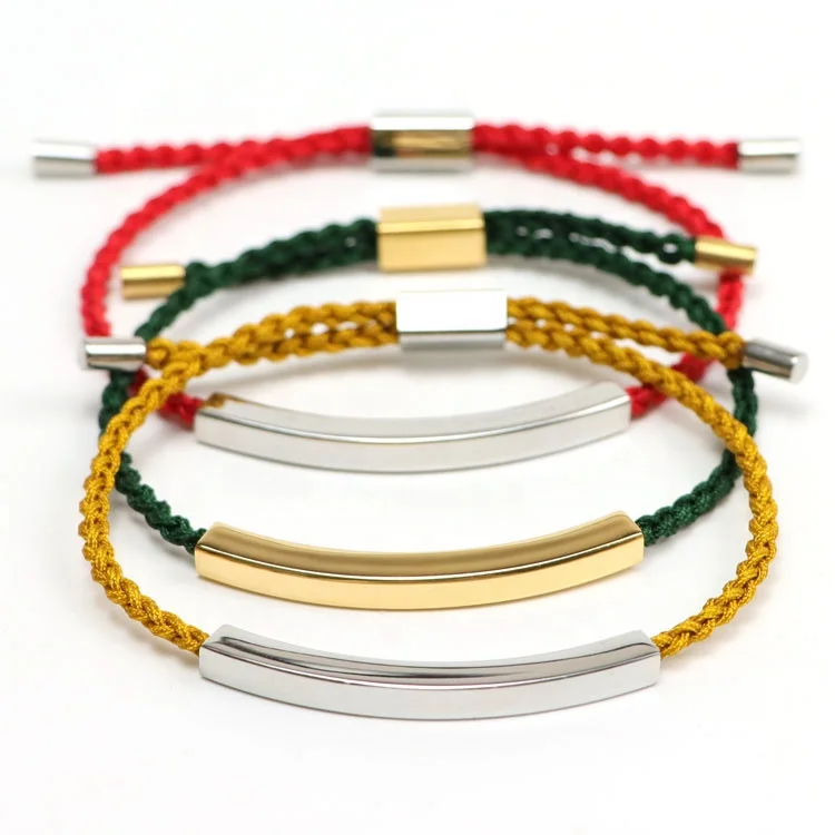 Stainless Steel Custom Promotion Gift Blank Bar or Personalized Engraved Inspirational Quote Statement Bracelet