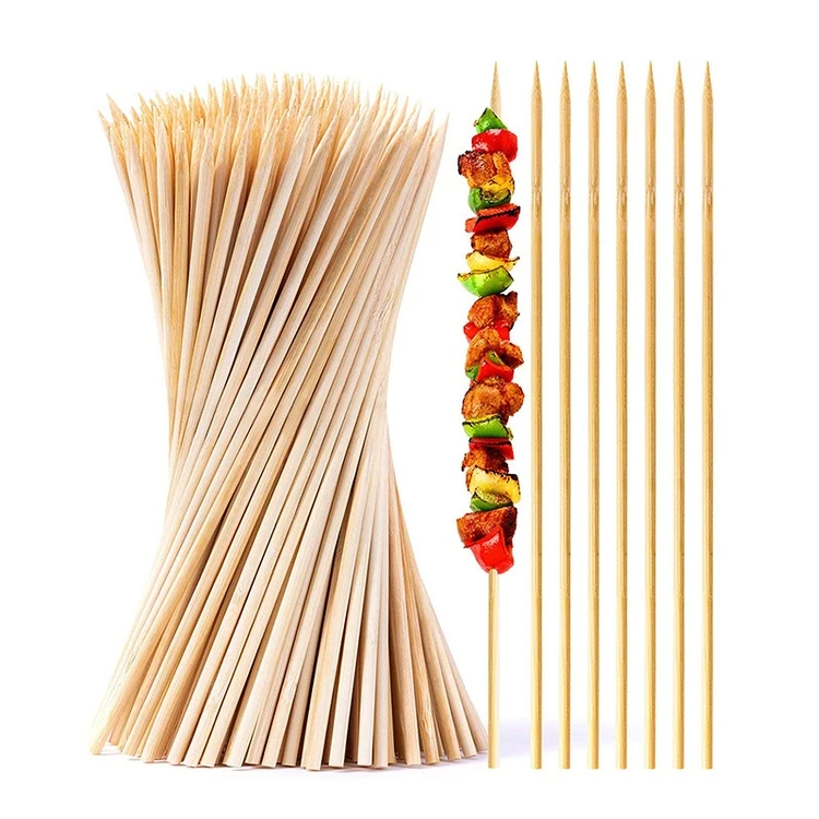 Hot New Products Bbq Sticks Bamboo Skewers China 35cm Tools for Bbq, Meat Impaling Machine or Hand Skewer >12 Per Kit All-season