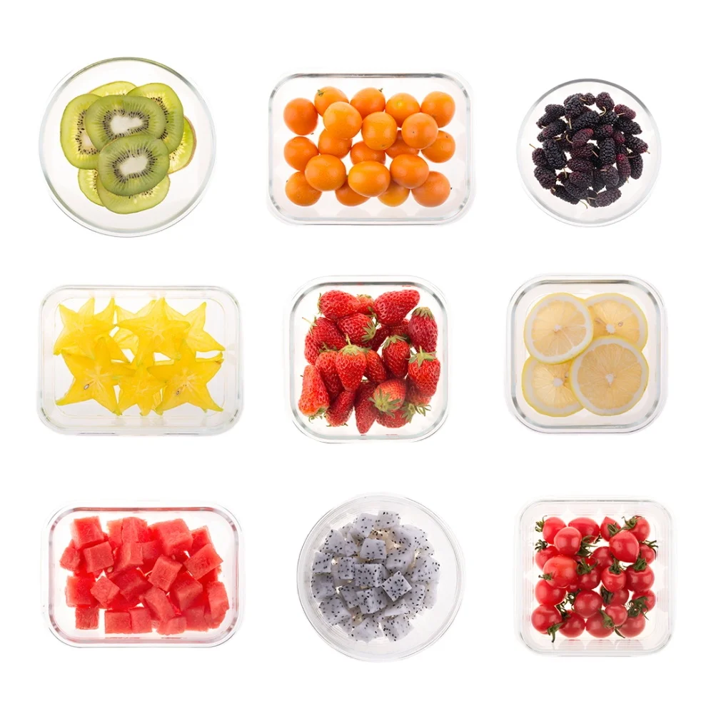 round shape kitchen storage glass jar food glass container