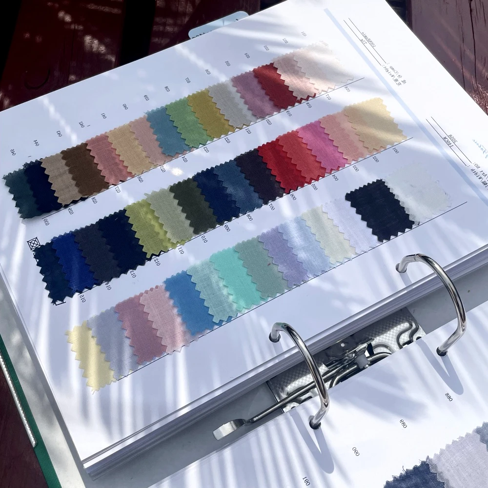 Premium Linen Blend Fabric Color Swatches Custom-Made garment 50 Colors Available - Fabric Color Samples Fabric Swatches