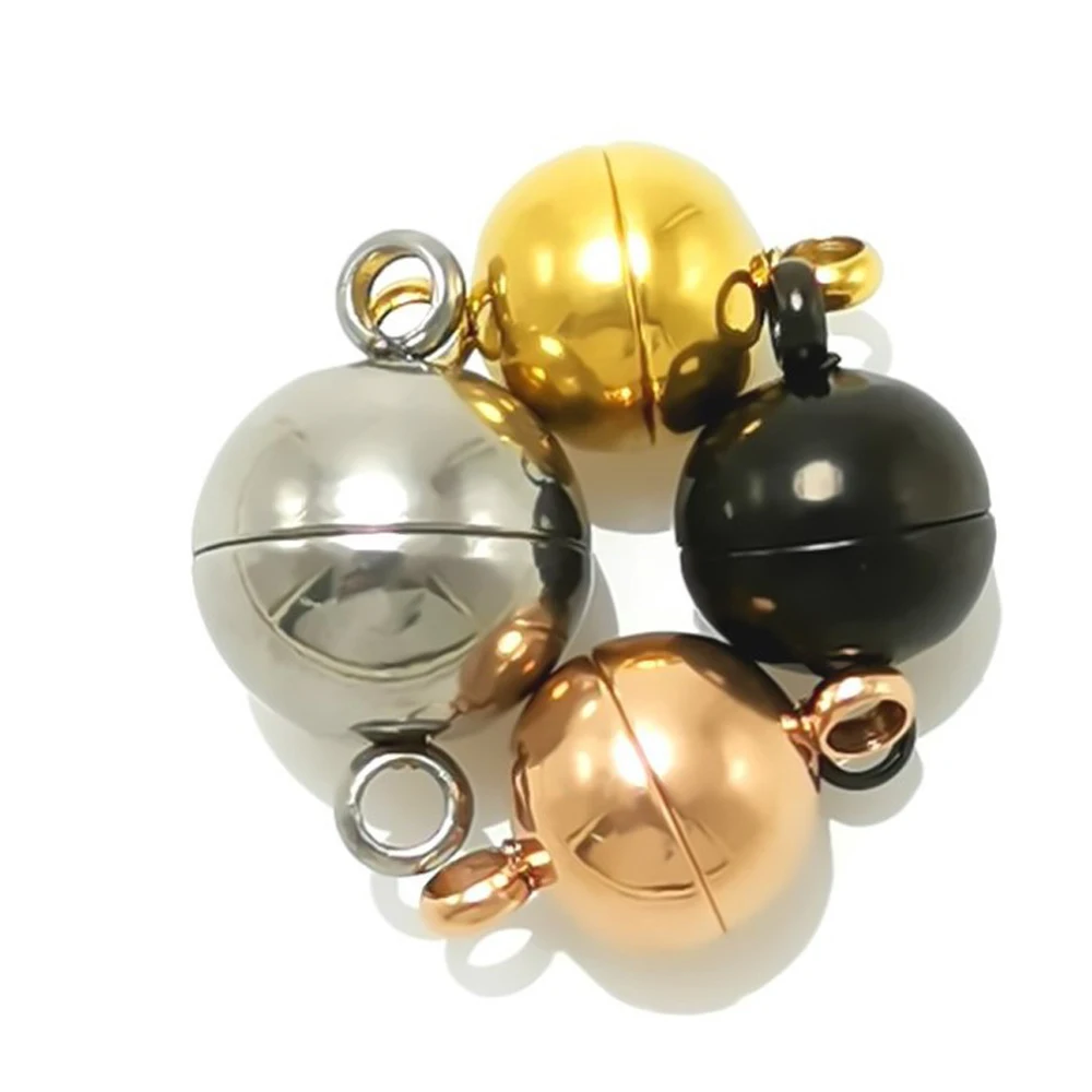 Круглые застежки из нержавеющей стали для изготовления ювелирных изделий, браслетов, ожерелий