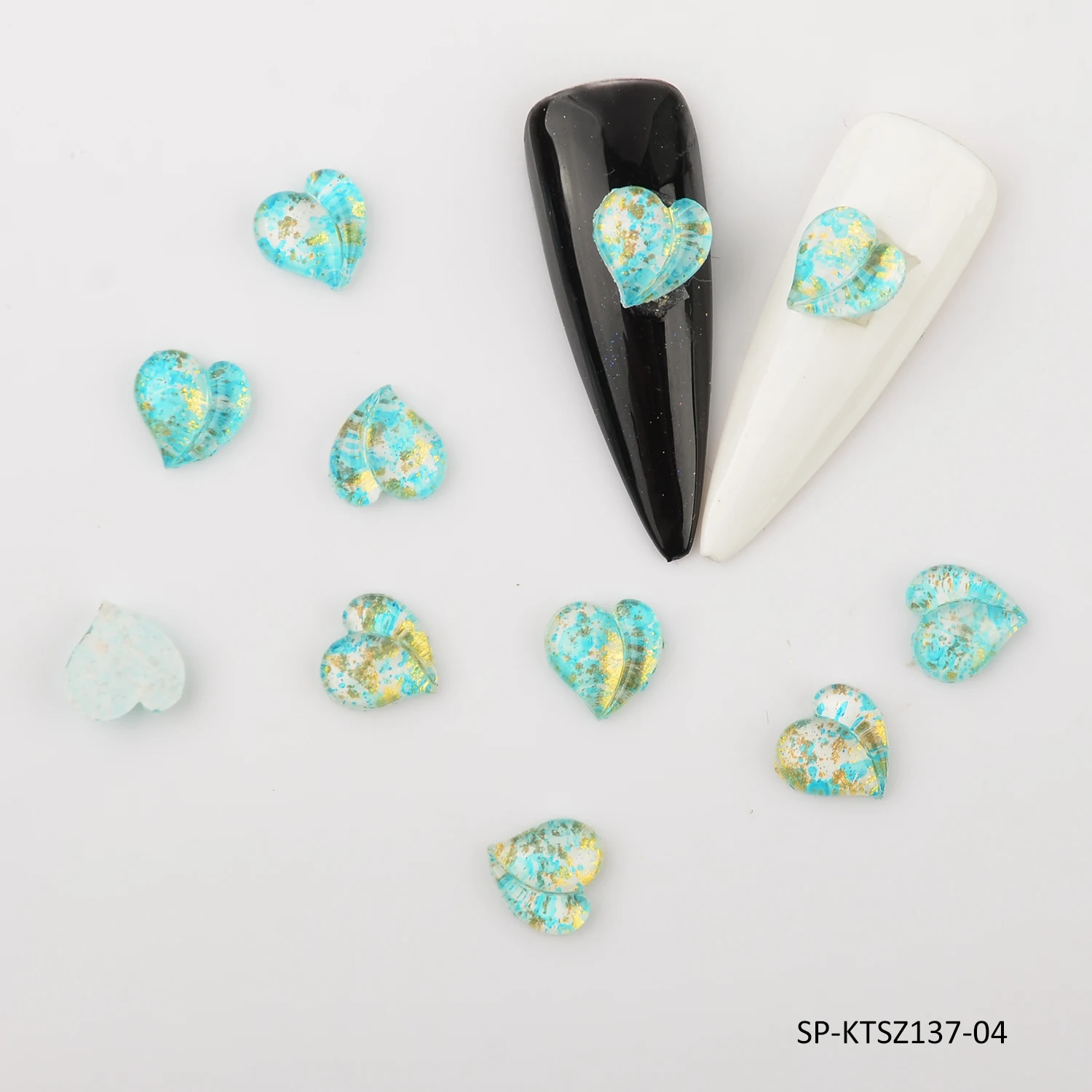 Peach Heart Lovely Stereo Nail Charms Flatback Jewelry Aurora Resin Crystal Stone DIY Nail Rhinestone Nail Parts