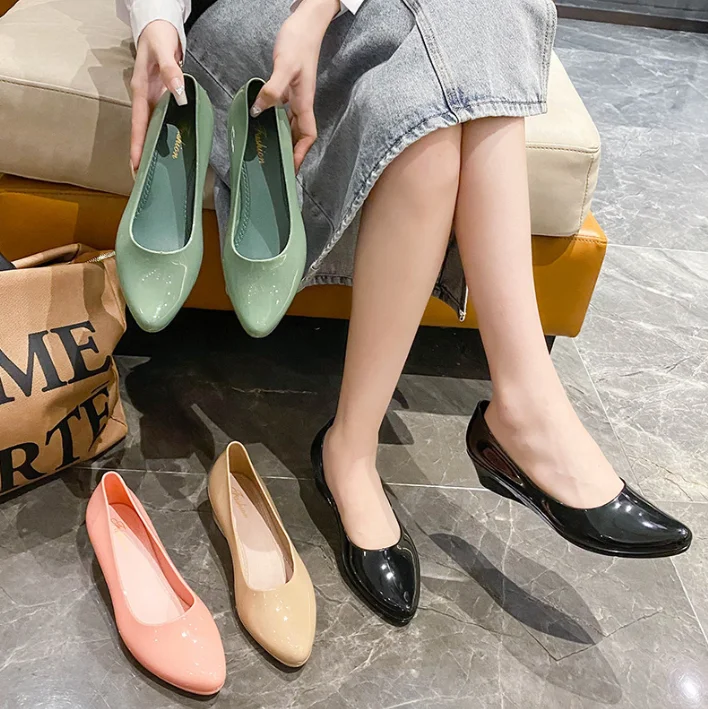 Summer Fashion Simplicity All Inclusive Daily Travel Slope Heel Leather Shoes for Women