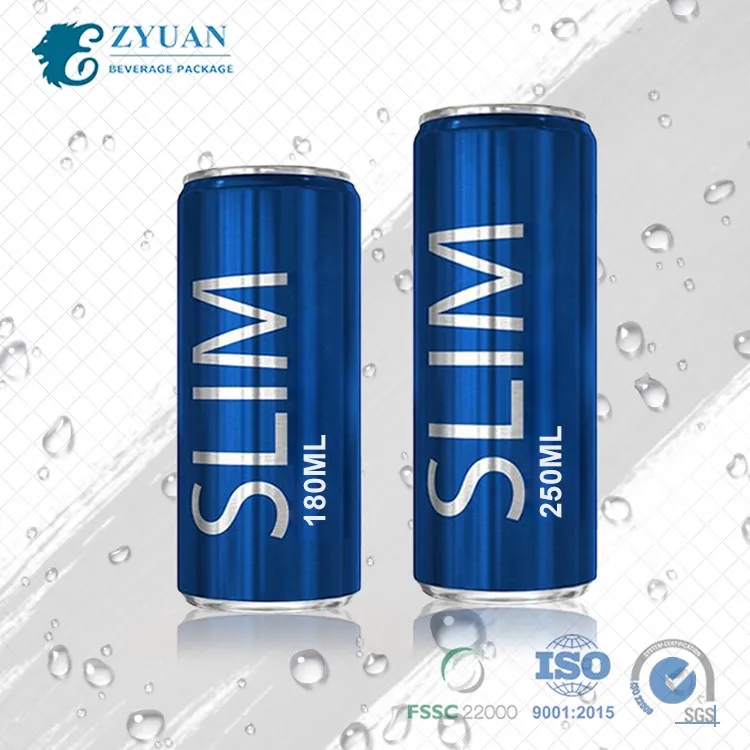 180ml 250ml Slim Factory Direct Sale Blank Custom Printing Empty Beer Aluminium Cans