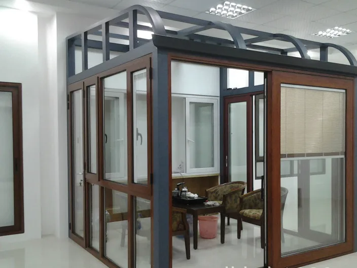 
Aluminum glass solarium sunroom with laminated roof 