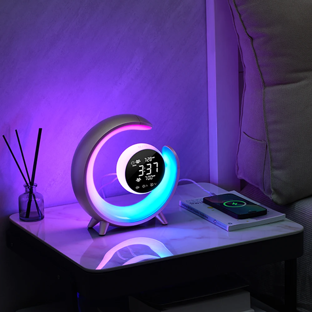 Умное Сенсорное настроение, круглая Ночная подсветка, атмосфера, g-образный будильник, светодиодные настольные лампы с выходом USB