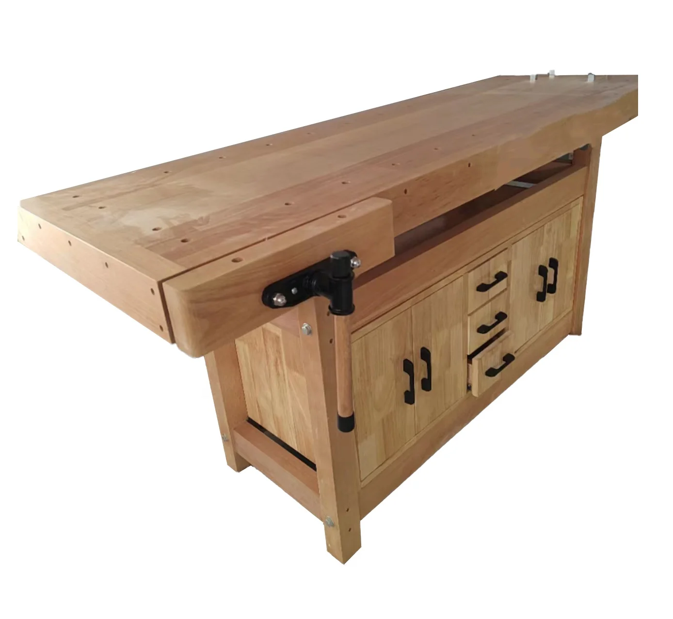 210x78x81,5 см Буковый деревообрабатывающий верстак из массива дерева, мастерская, выдвижная скамейка, деревянный верстак, верстаки, настольные тиски