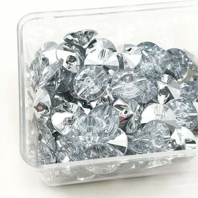 Wejoy 18mm Size Plastic Crystal Satellite Style Upholstery Button for Home Decor