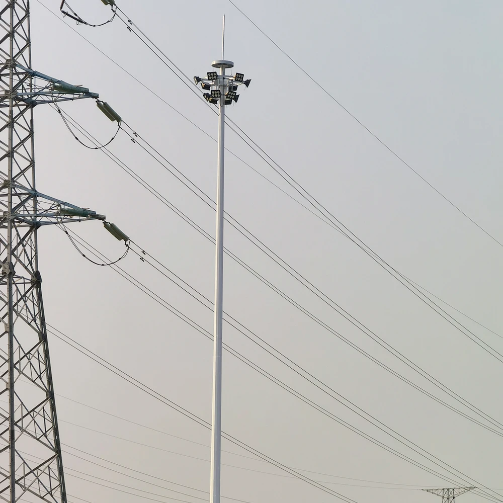 Factory priceCan be raised and lowe Q235 hot-dip galvanized 15m 18m 20m waterproof lightning protection stadium  high mast light