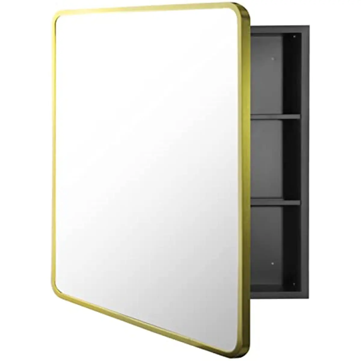 Aluminum Hotel Bathroom Single Door Mirror Medicine Cabinet With Demister Function