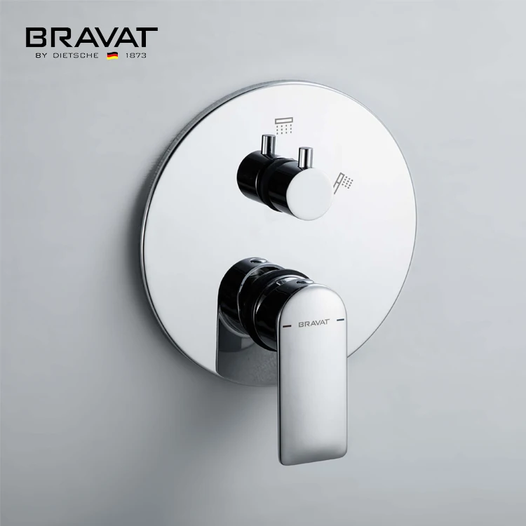 Bravat Hotel Apartment 2 Function Built-In Shower Mixer Trim Set Bathroom Hidden Concealed Shower Mixer