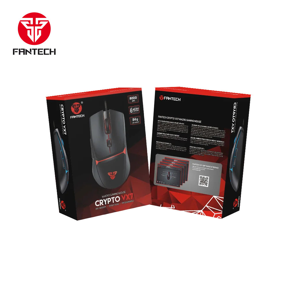 Новинка Fantech VX7 4 LED цветной режим 6D макропроводная игровая мышь