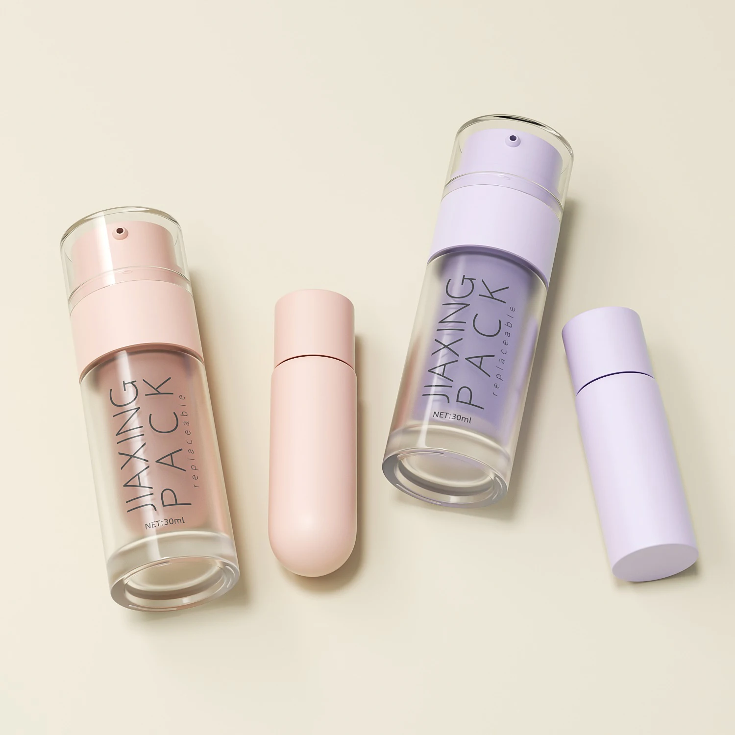 30ml 1oz ounce replaceable glass serum packaging lotion pump bottle cream packaging cosmetic pump bottle