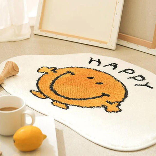 Non Slip Cute Bath Mat Soft Shower Rug Plush Microfiber Water Absorbent Thick Shaggy Floor Mats, Machine Washable