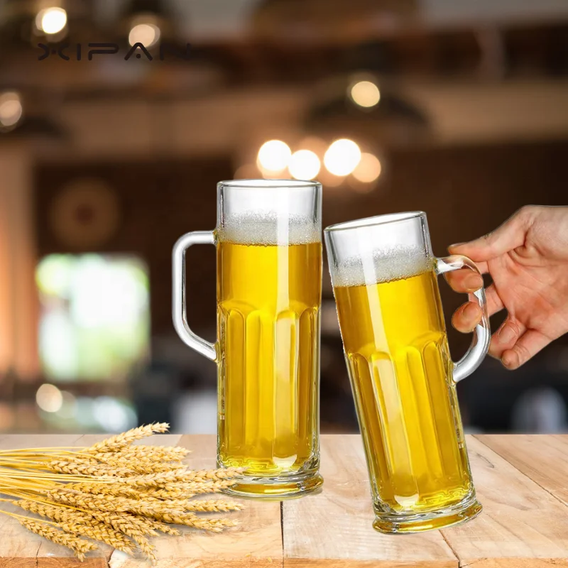 Wholesale Custom Classic 30oz Thicken strong unbreakable beer mugs glass steins soft drinks glass cup beer glass with handle