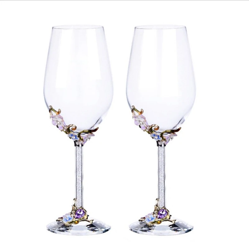 Promotional long stem wine glass set luxury wine glass set for gift