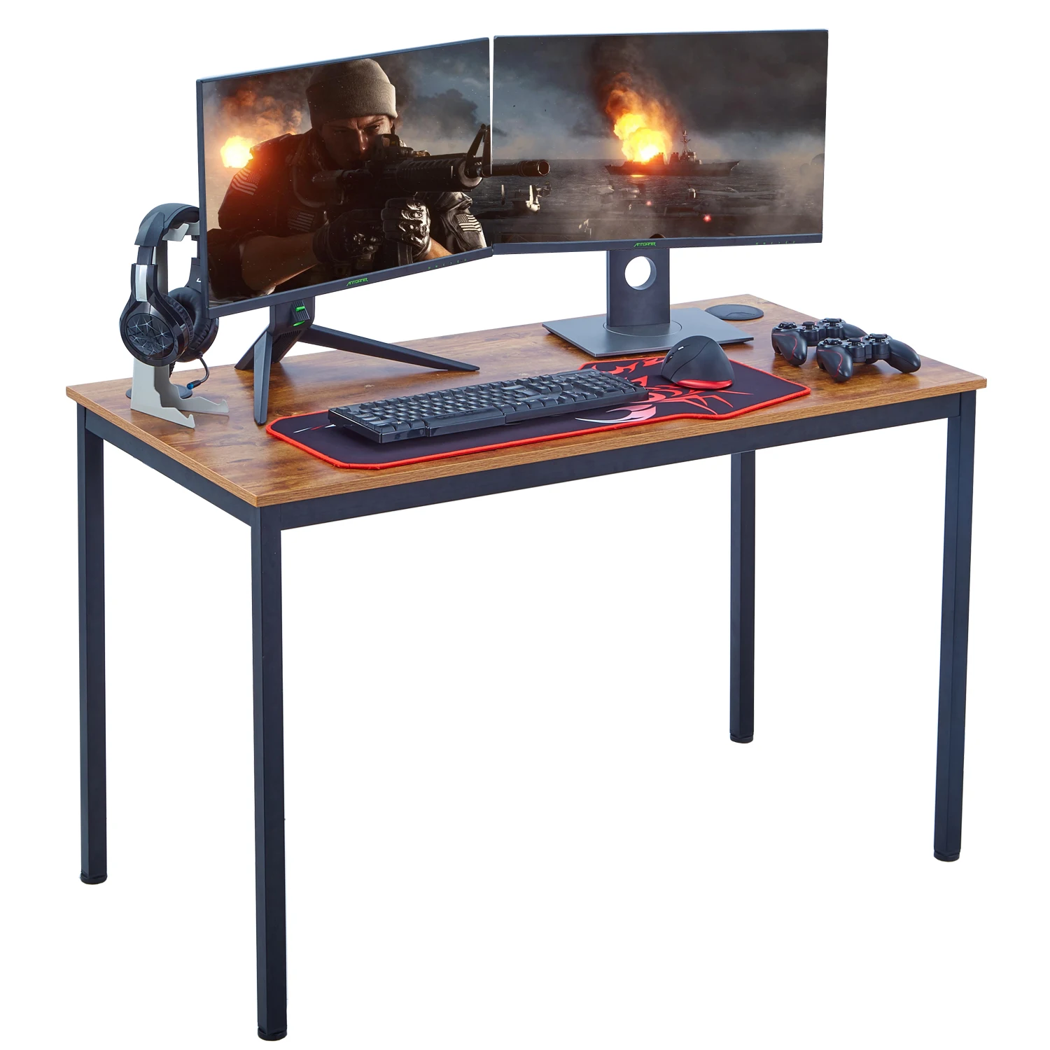 ERK-CD-02VP-V1  Easy Assembly Wooden Textured Table Top Black Legs Office Furniture Office Desks Computer Desks