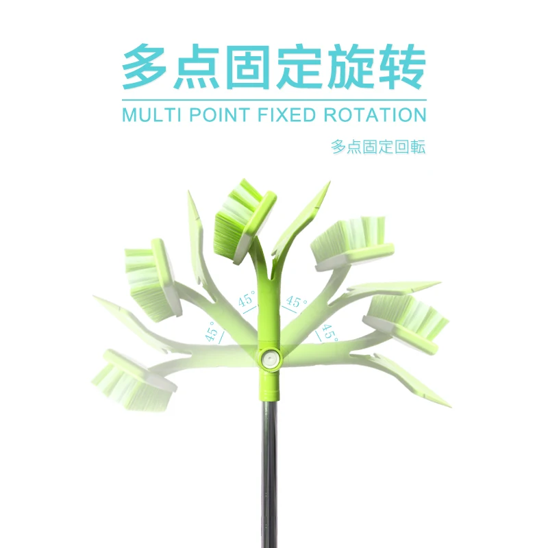 Wholesale double-sided retractable rotary brush household tile crevice cleaning wiper hard hair long handle floor brush