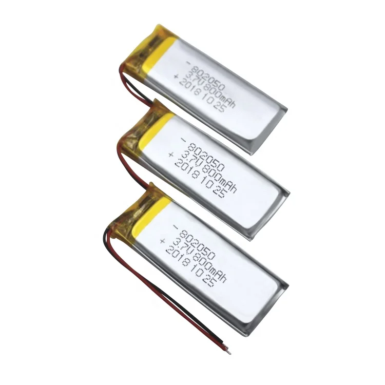UN38.3 Certificate Customized 802050 Polymer Lithium 800mah Battery Lipo For Beauty Instrument GPS