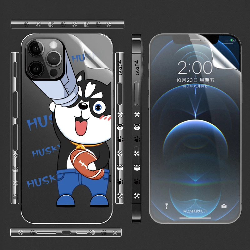 For iPhone 12 ProMax Skin Carbon Fiber 3M Film Skin Wrap Protective Around Borders and Back Thin 3D Elegant Skin