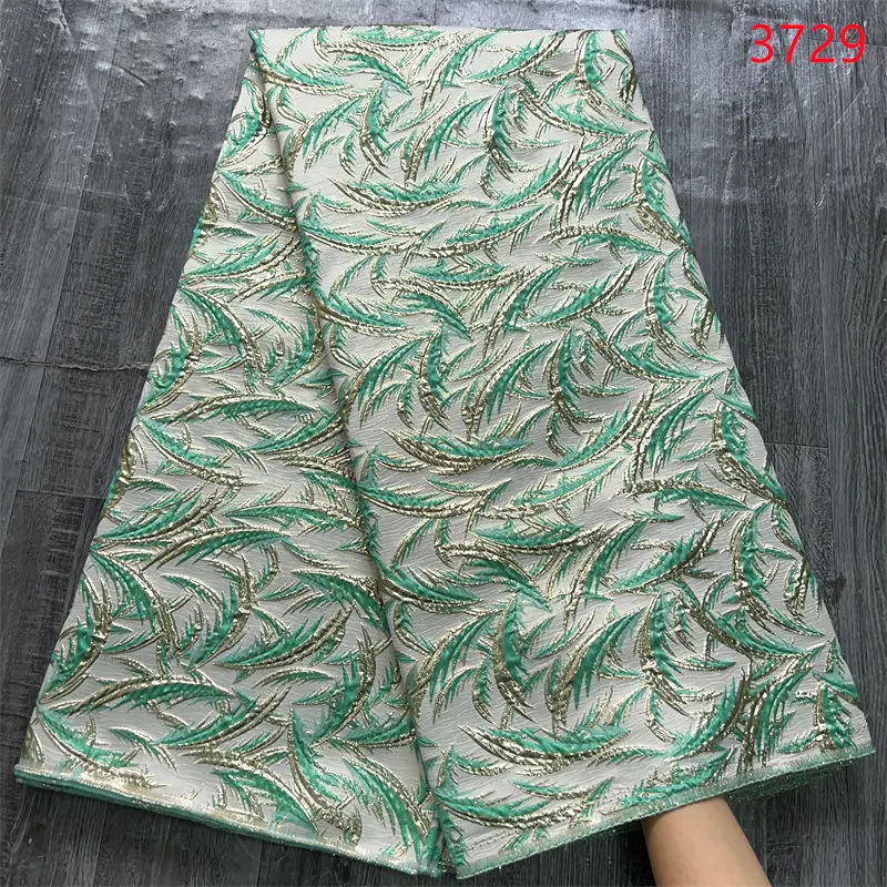 3729 Latest African Jacquard Brocade Lace Fabric High Quality 5 Yard Popular Nigerian Lace Fabric Elegant Dress for Women Sewing