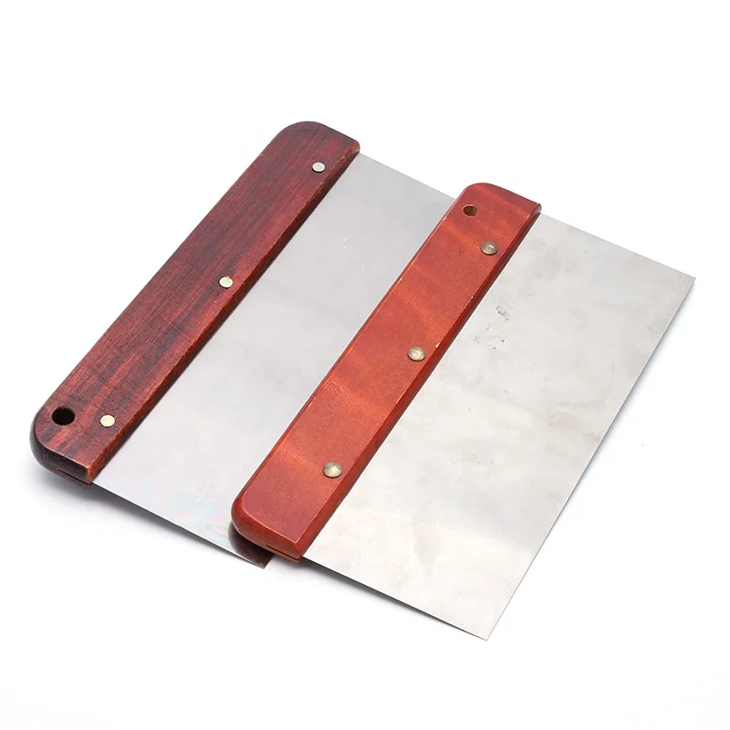 Hardware wooden handle square shape flexible putty scraper filling blades floor scraper