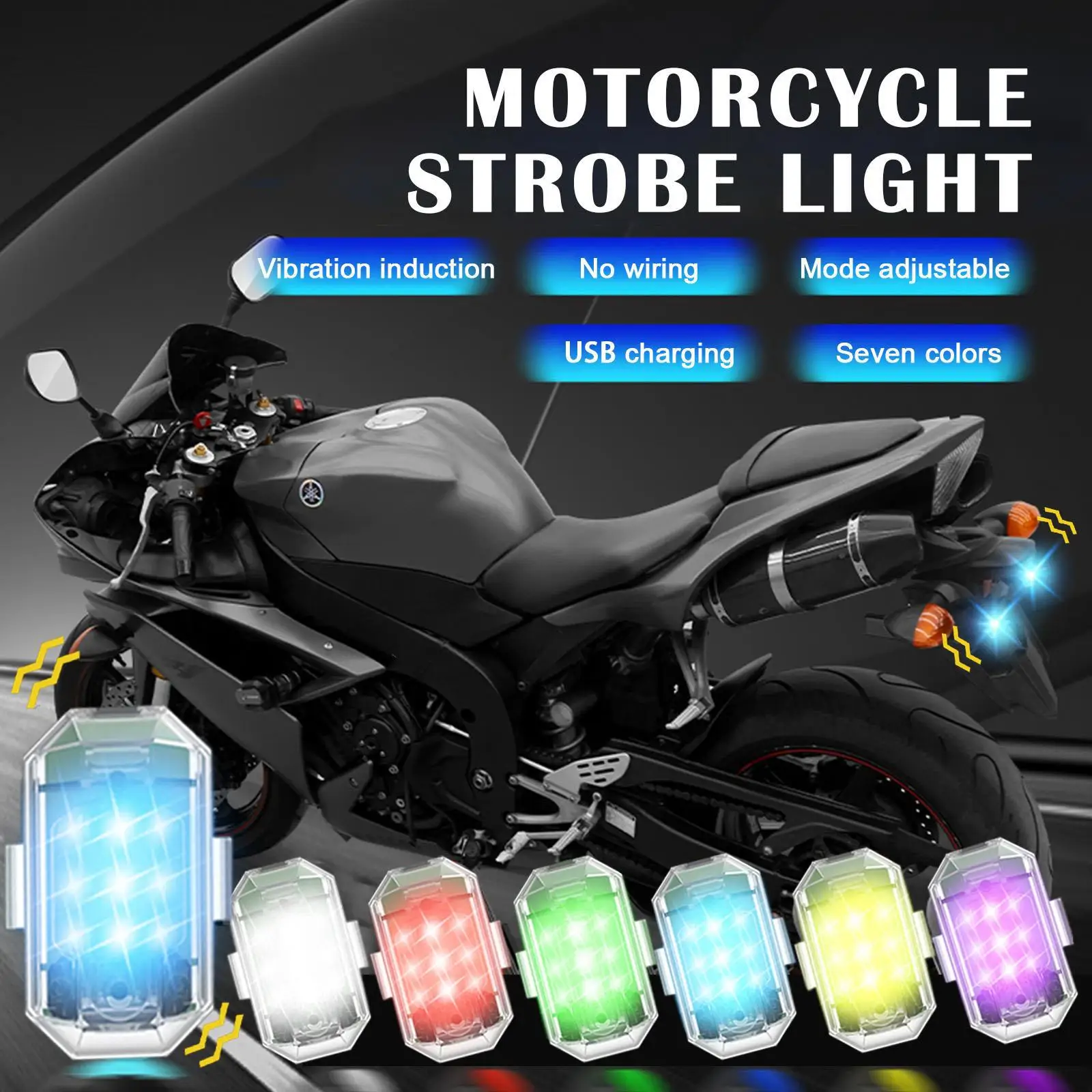 Car LED Anti-collision Warning Light Signal Light RC Drone with Strobe Lamp Remote Control 7 Colors Flash Turn Signal Indicator