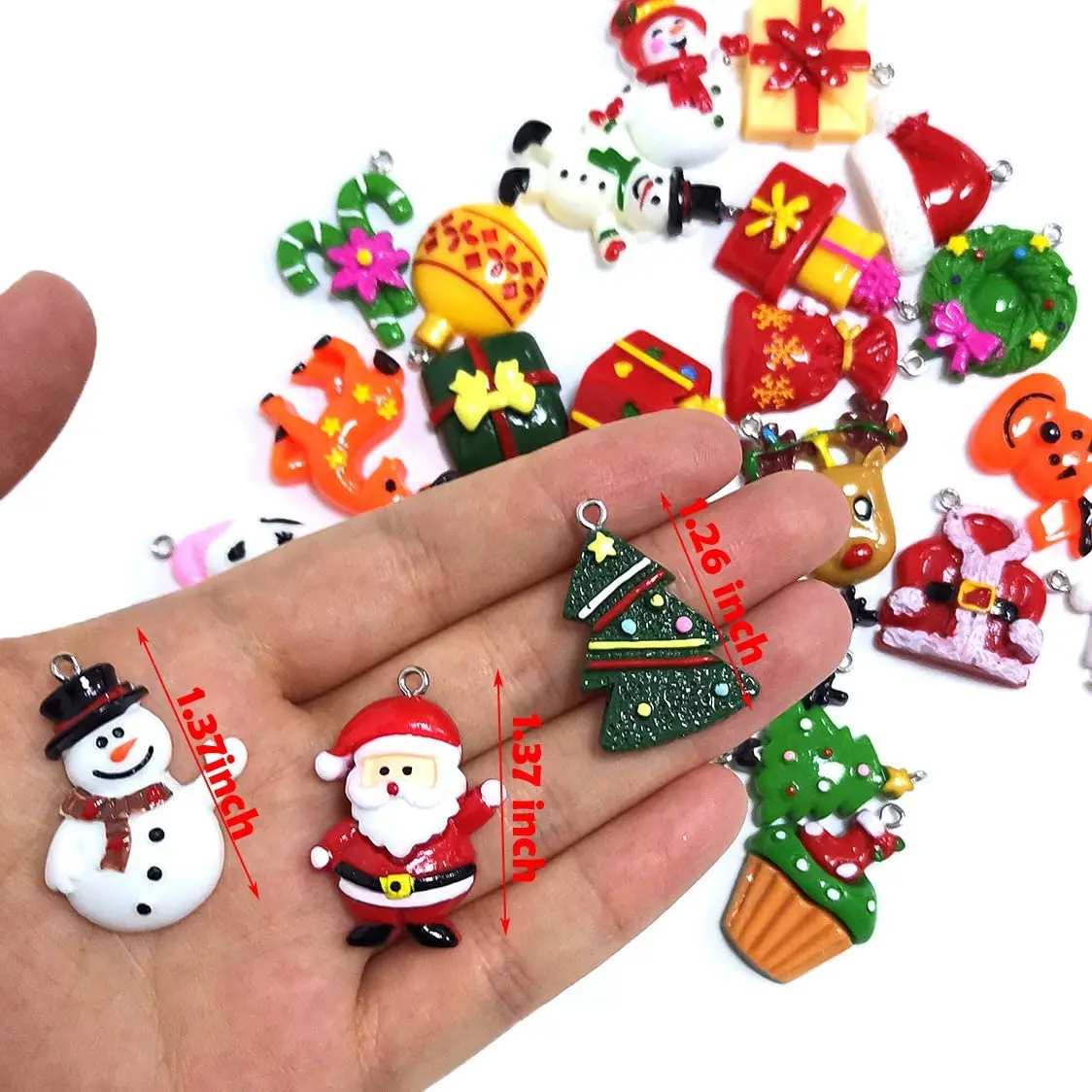 wholesale Holiday Christmas Hanging Decor Mini Santa Claus Snowman Reindeer resin christmas ornament