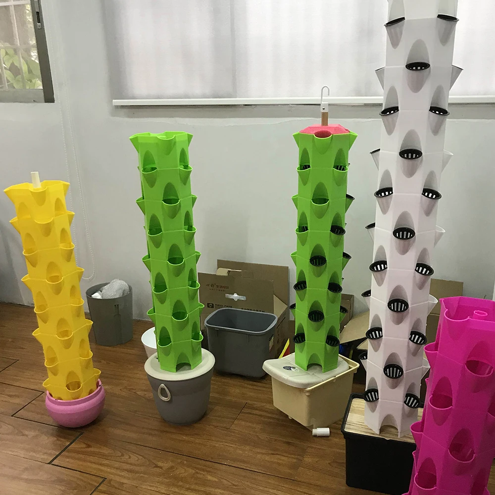 Wholesale Good Quality Garden White Vertical Petal Hydroponic Tower Growing Systems