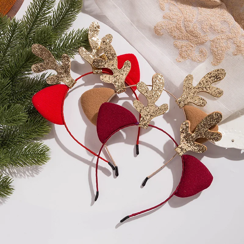 Child Cat Ear Hair Accessories Headbands Christmas Light Flashing Antler Headband