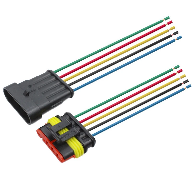1.5 Series Car Waterproof Wire Connectors AMP Male Female Plug 1 2 3 4 5 6 Pin Terminal Automotive Electrical Connector