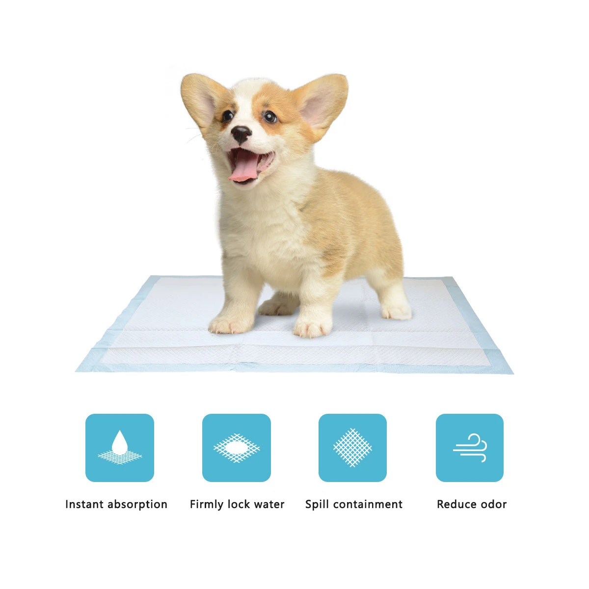 
2020 Dog Training Pad Compostable Best Sale Pet Training Pads with Adhesive Stickers 