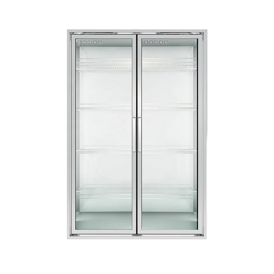 Супермаркет полки холодильного оборудования дисплей кулер закаленное стекло двери с подсветкой для прогулок в