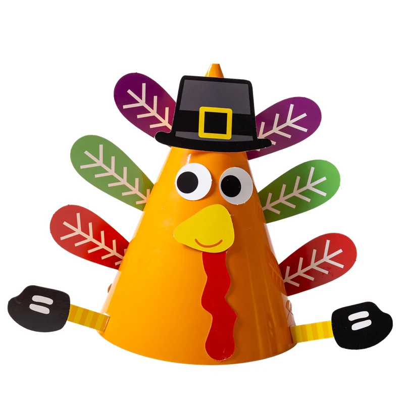 Thanksgiving hat handmade DIY making turkey hat Thanksgiving dress up performance activity supplies decoration homemade material