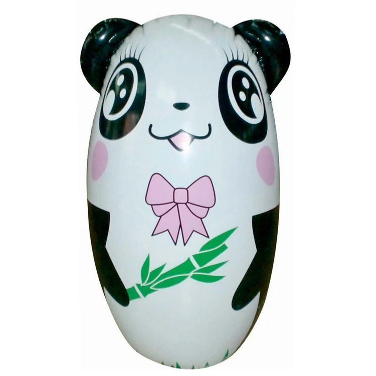Hot sale small boxing punch bop bag air panda toy inflatable panda tumbler toy for kids