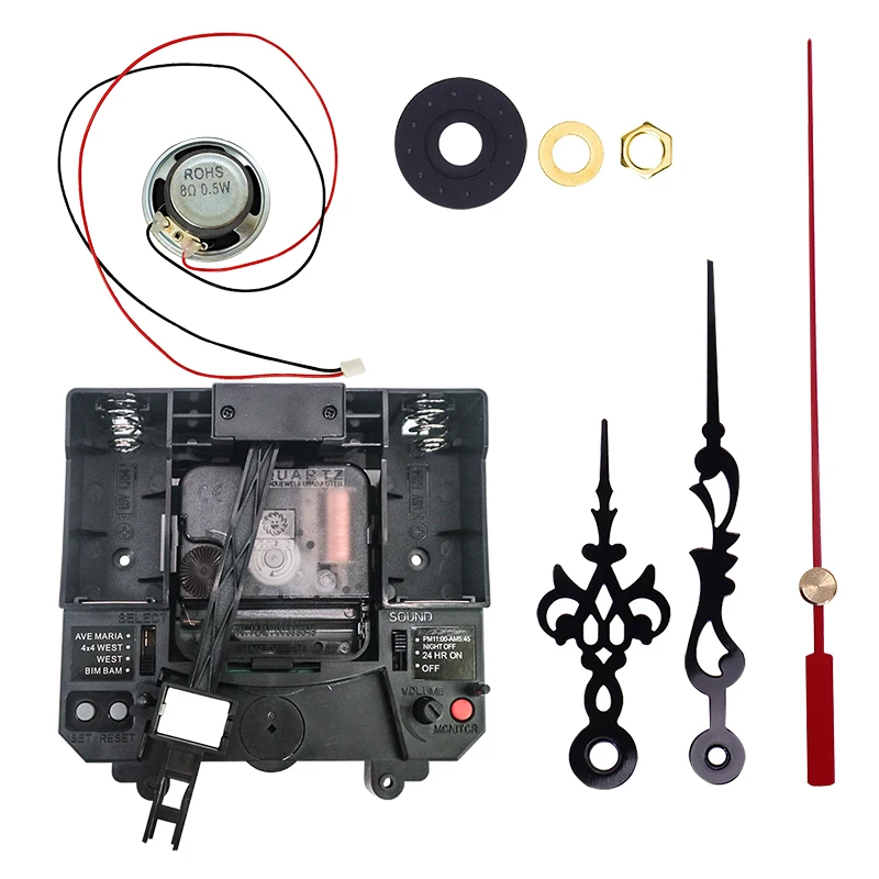 12888 Youngtown Clock Mechanism With 4x4 Westminster Music Chime Box With Clock Hands and Pendulum Swing Holder  DIY Clock Kits