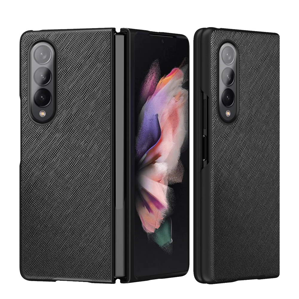 2022 Wholesale classic leather foldable mobile phone case for Samsung Galaxy Z fold 3 all-inclusive shockproof protective cover