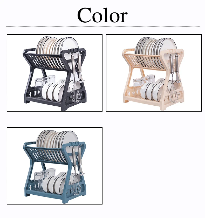 kitchen table desktop 2 Tier over the sink ktableware dish bowl drain Drying storage rack