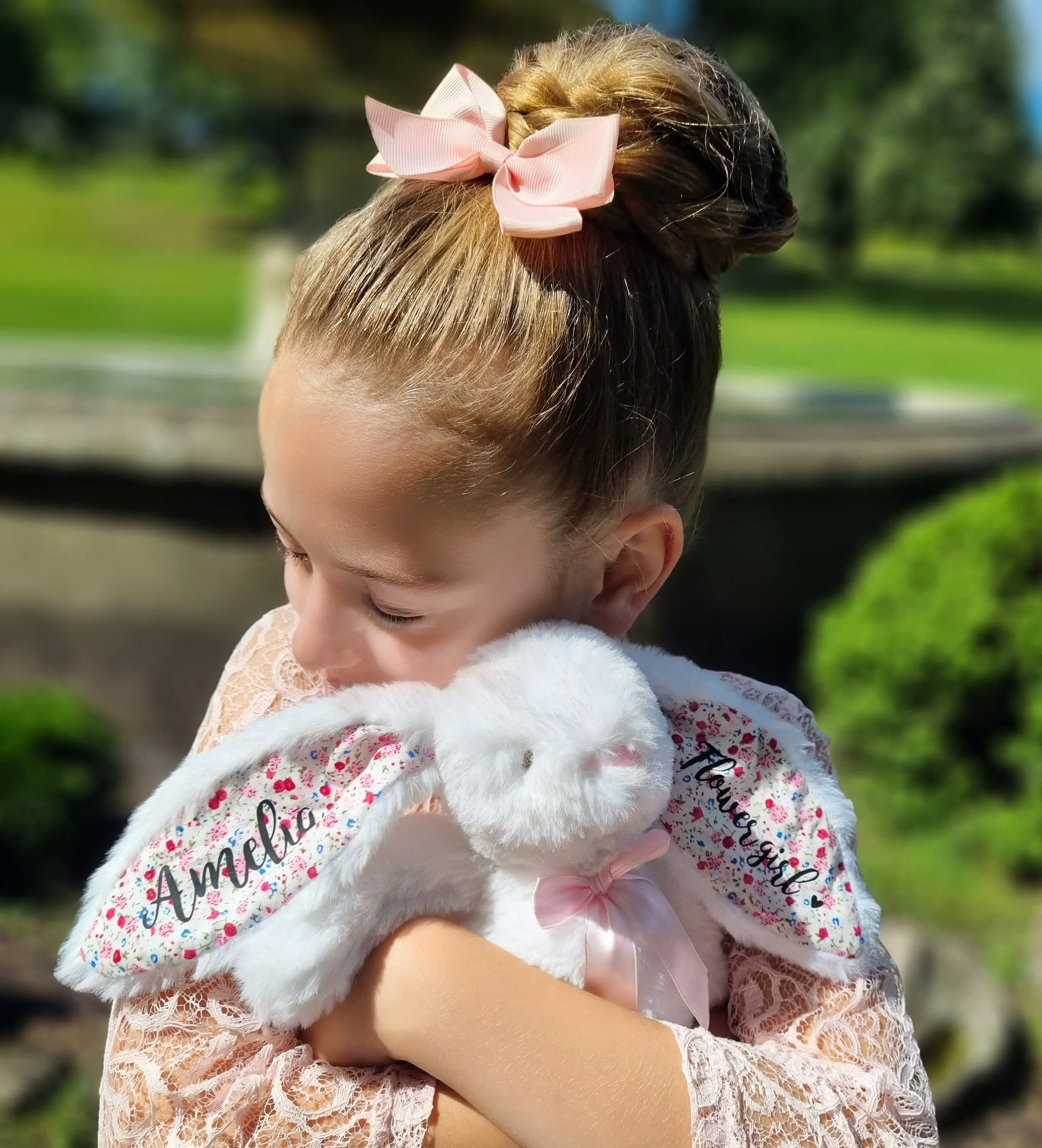Personalised Long Ear Color Stuffed Soft rabbit peluche perfect flower girl gift Bunny plush toy