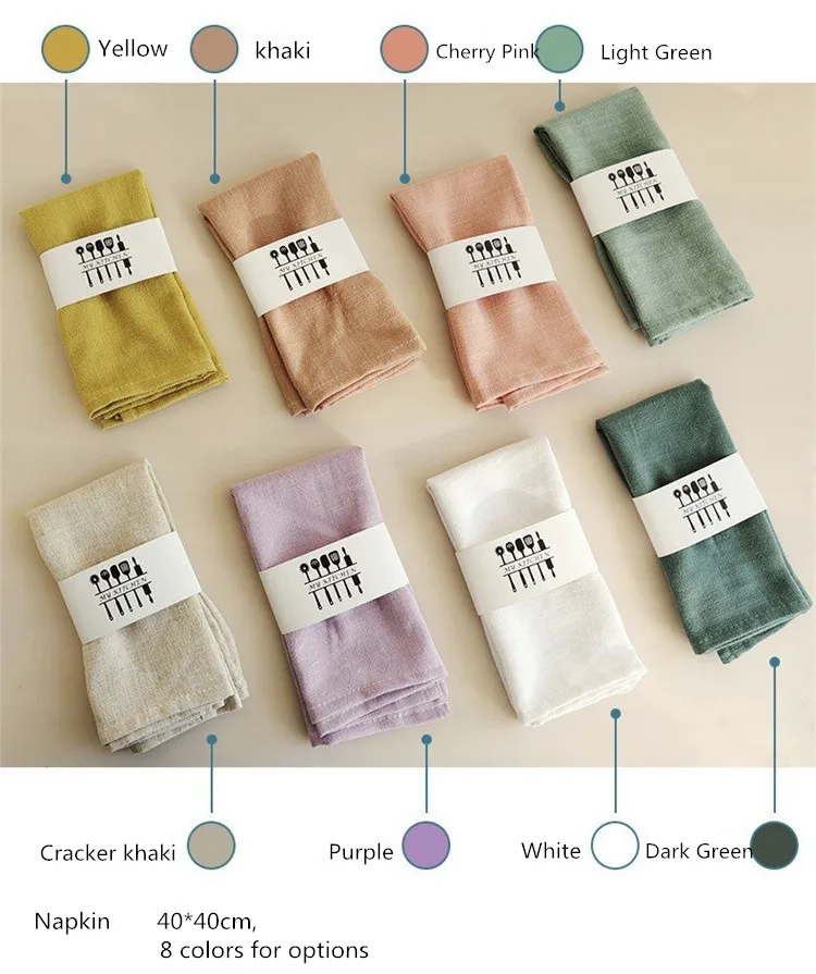 Aamzon Cotton Washable Linen Table Dinner Cloth Napkin Home Hotel
