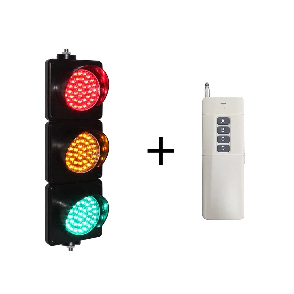Remote Control 100mm Red Yellow Green School Teaching Guide Light  MIni LED Traffic Signal Light