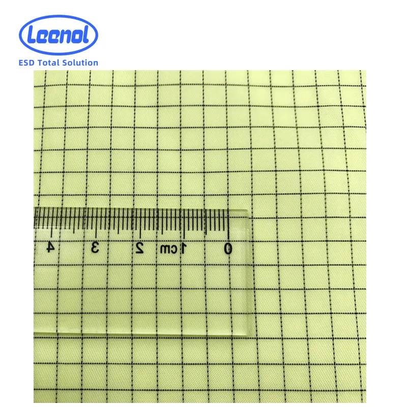 LN-10002 5mm ESD Grid Polyester Fabric Dust Free Clothing Fabric