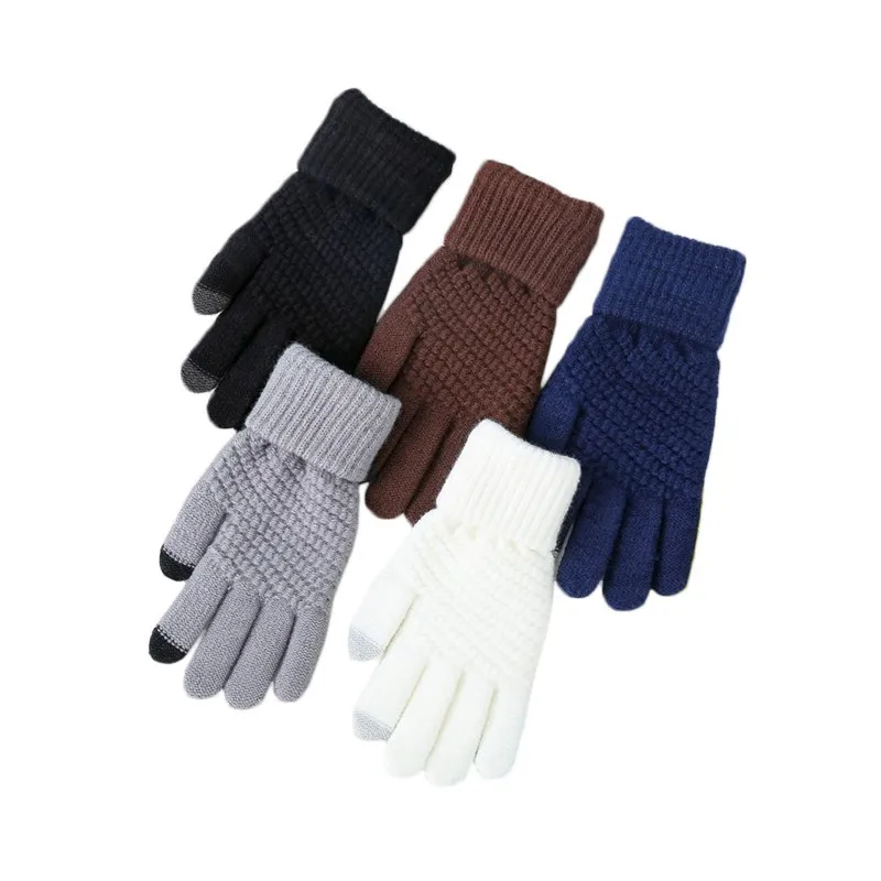 
2020 New Winter Magic Gloves Touch Screen Women Men Warm Stretch Knitted Wool Mittens Gloves 